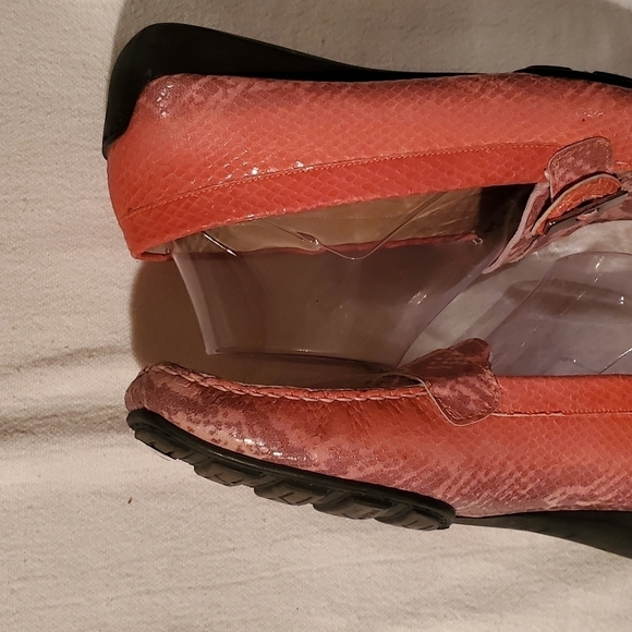 Stuart Weizmann Multicolor Python Embossed‎ Leather Buckle Detail Sz 10 Loafers - Picture 4 of 11